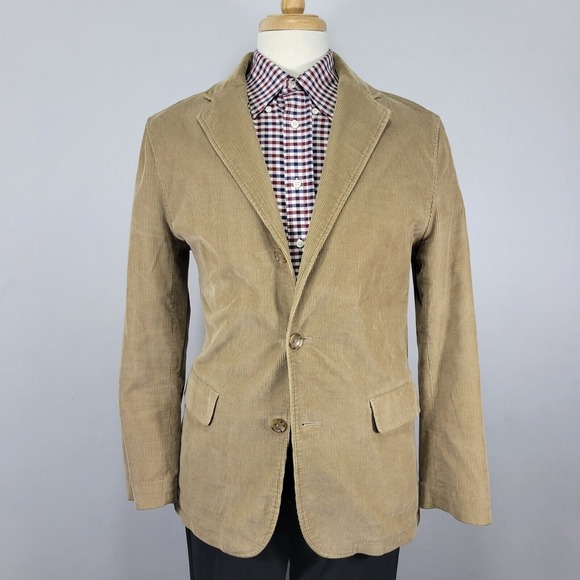 VTG Banana Republic Men's‎ Sport Coat Blazer Three Button Brown Corduroy Medium - Picture 1 of 16